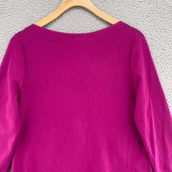 Chicos Sweater Womens 0 US Small Pink Bateau Neck Shirttail Hem Pullover Stretch - Picture 4 of 9
